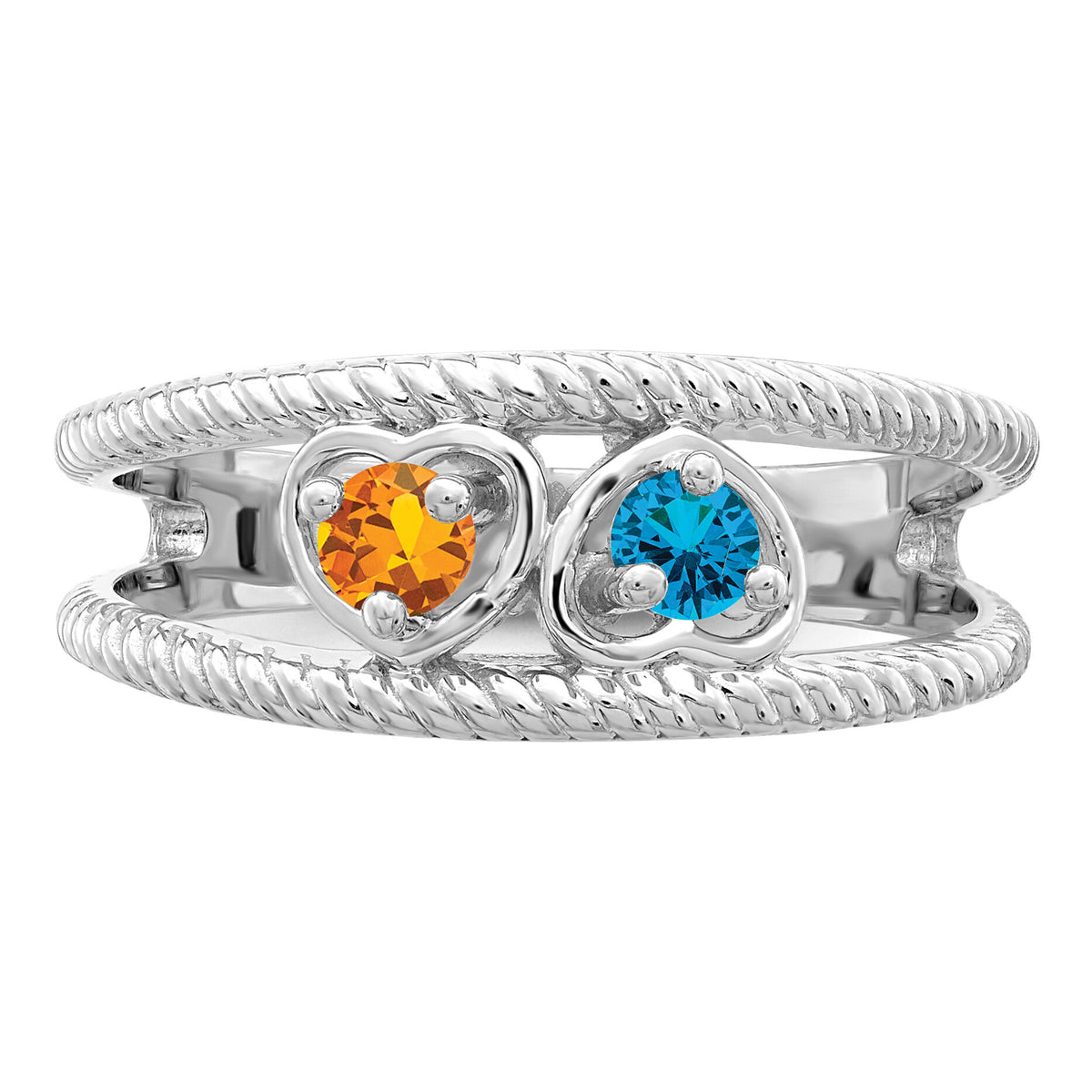 14k White Gold Family Jewelry Ring Mounting-XMR65/2W