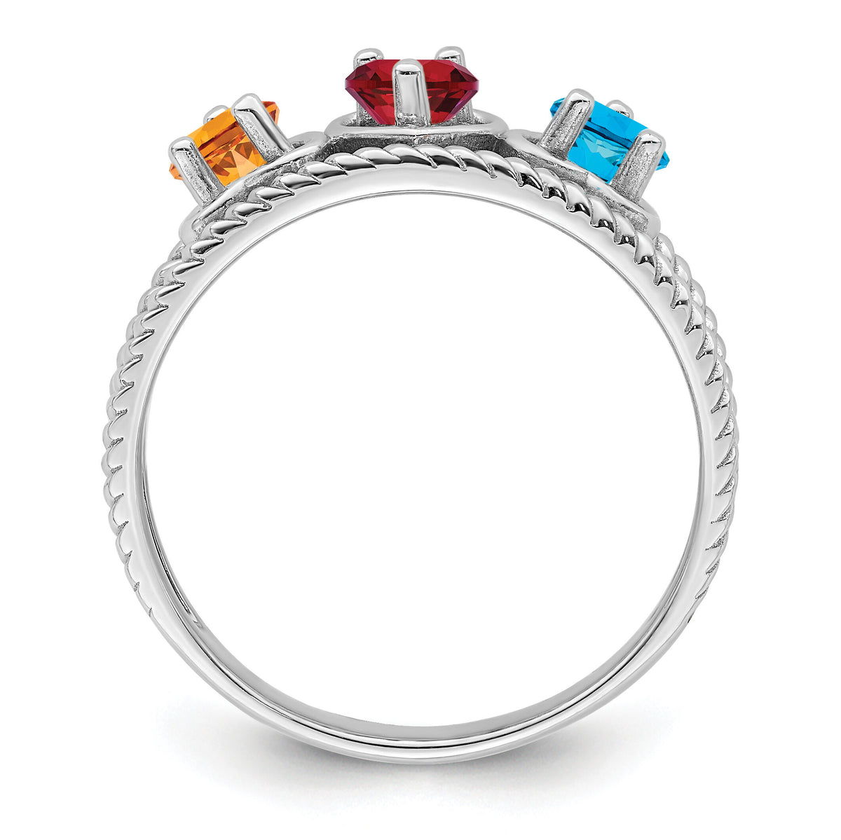 14k White Gold Family Jewelry Ring Mounting-XMR65/3W