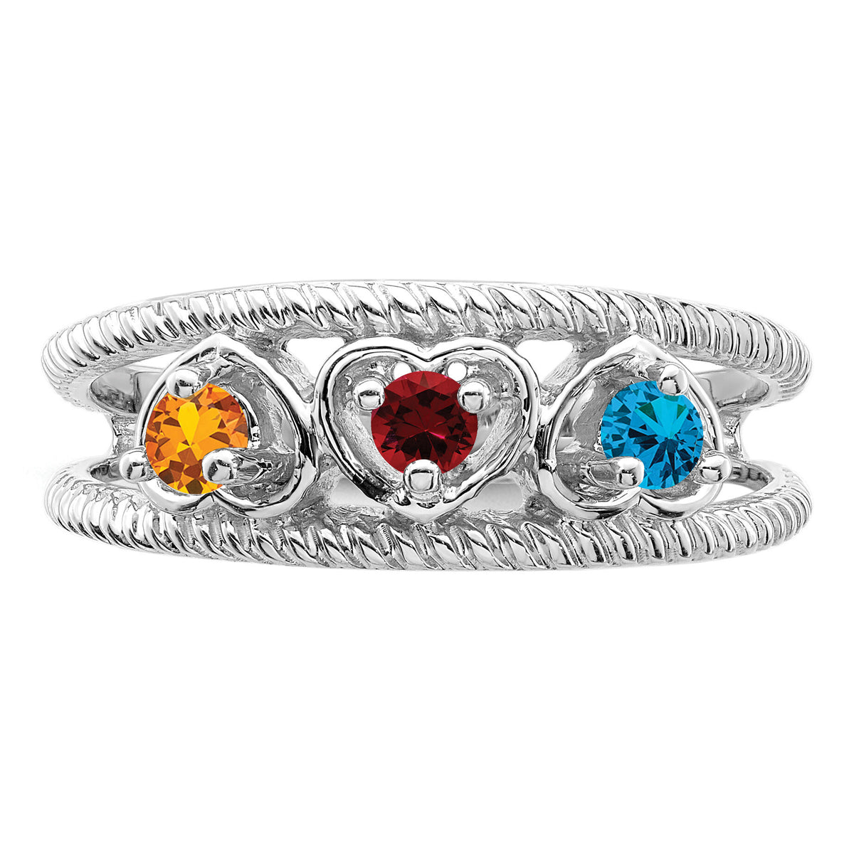 14k White Gold Family Jewelry Ring Mounting-XMR65/3W