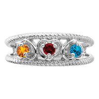 14k White Gold Family Jewelry Ring Mounting-XMR65/3W