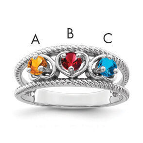 14k White Gold Family Jewelry Ring Mounting-XMR65/3W