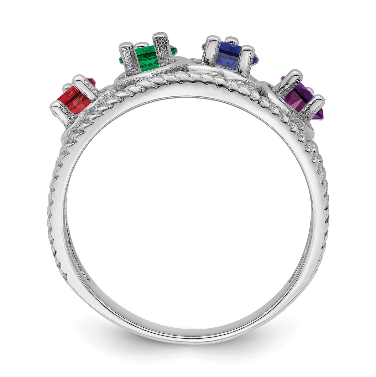 14k White Gold Family Jewelry Ring Mounting-XMR65/4W