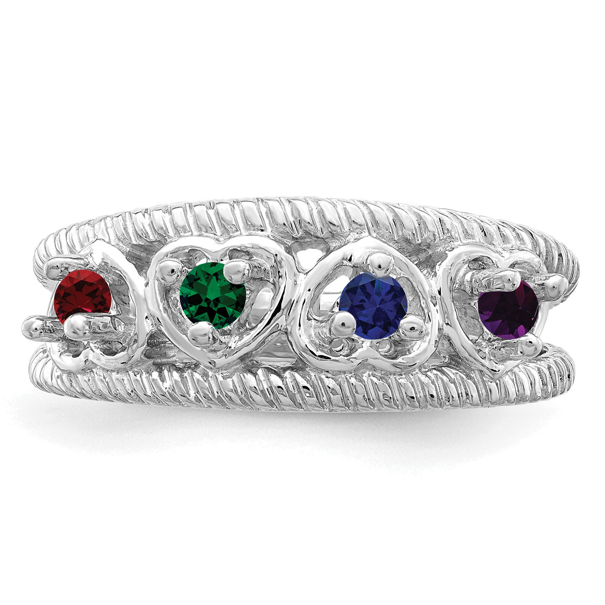 14k White Gold Family Jewelry Ring Mounting-XMR65/4W