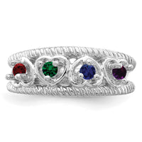 14k White Gold Family Jewelry Ring Mounting-XMR65/4W