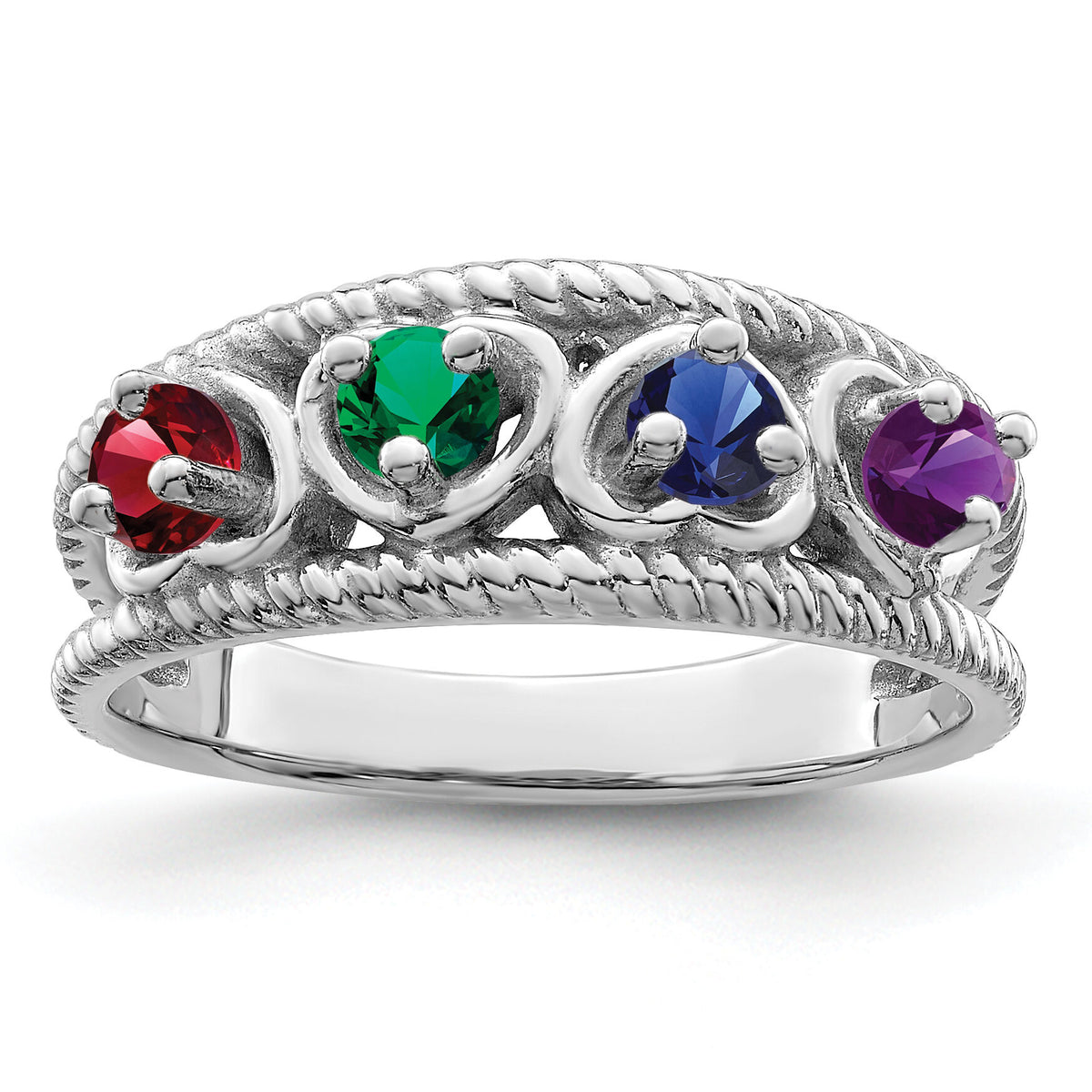 14k White Gold Family Jewelry Ring Mounting-XMR65/4W
