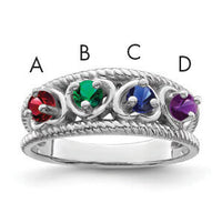 14k White Gold Family Jewelry Ring Mounting-XMR65/4W