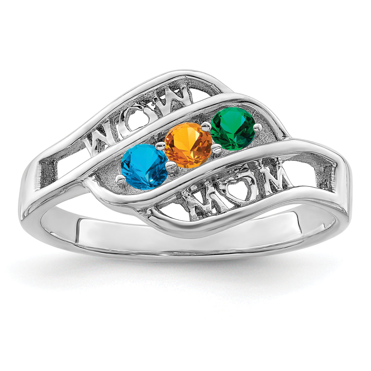 14k White Gold Family Jewelry Ring Mounting-XMR66/3W-7