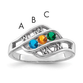 14k White Gold Family Jewelry Ring Mounting-XMR66/3W