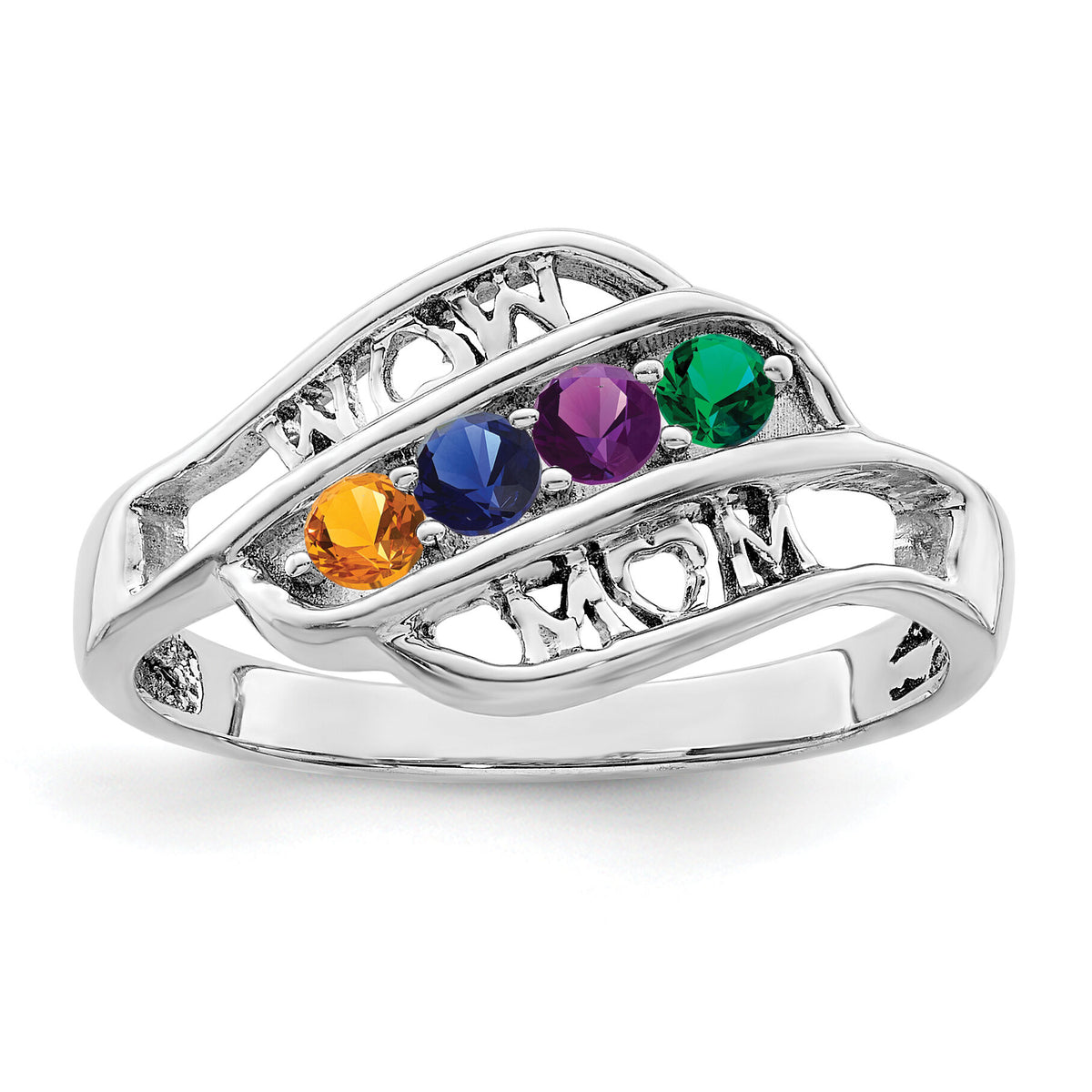 14k White Gold Family Jewelry Ring Mounting-XMR66/4W