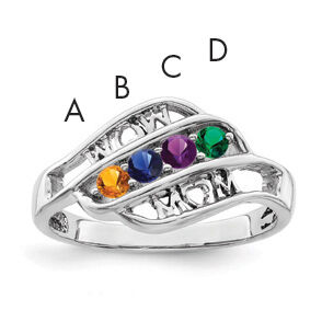 14k White Gold Family Jewelry Ring Mounting-XMR66/4W