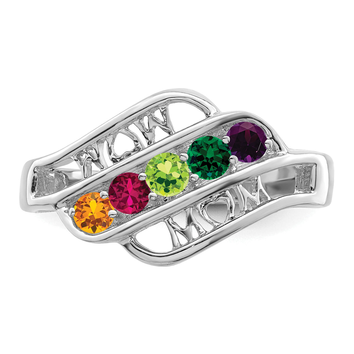 14k White Gold Family Jewelry Ring Mounting-XMR66/5W