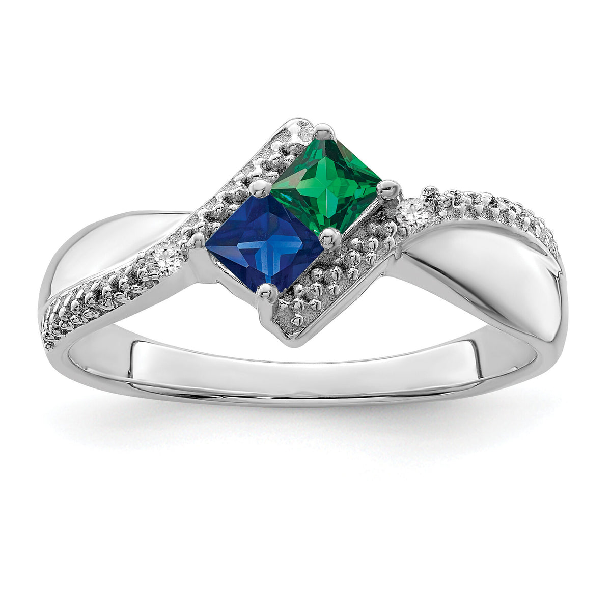14k White Gold Family Jewelry Ring Mounting-XMR67/2W