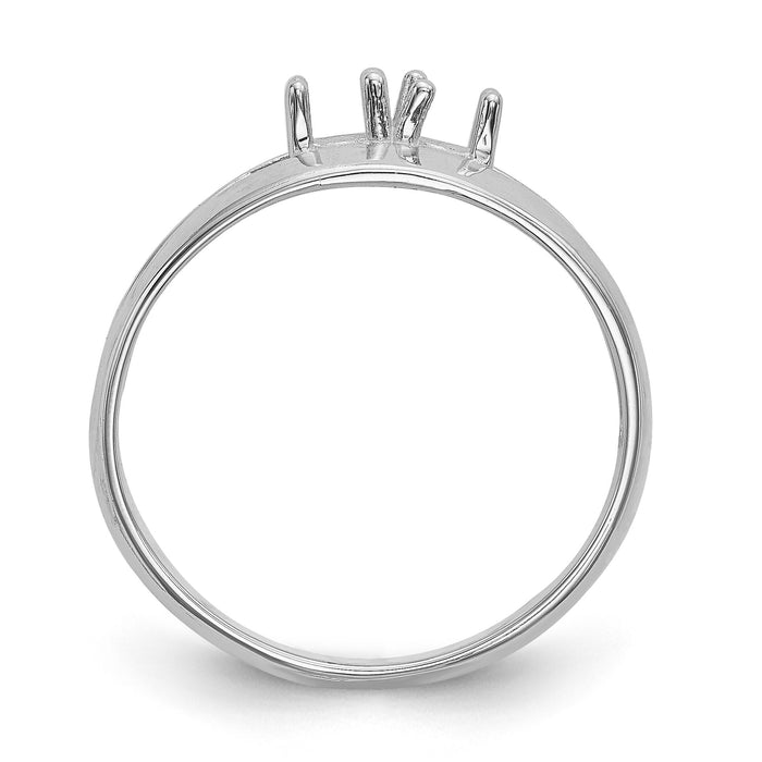 14k White Gold Polished 2-Stone Mothers Ring Mounting-XMR7/2W