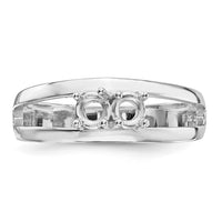 14k White Gold Polished 2-Stone Mothers Ring Mounting-XMR7/2W