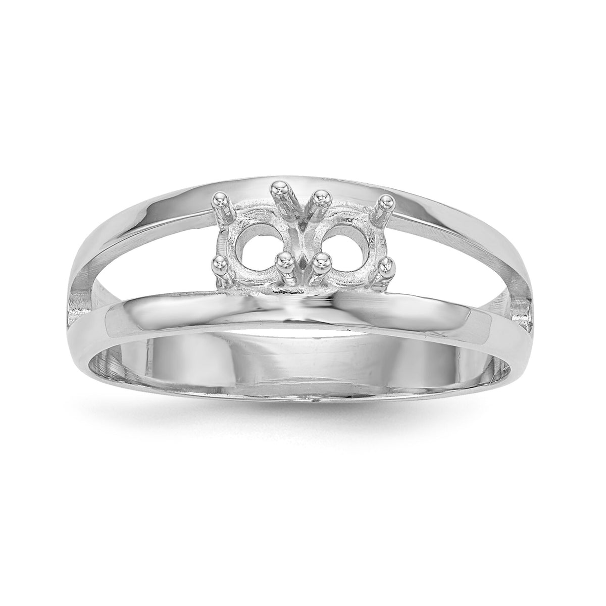14k White Gold Polished 2-Stone Mothers Ring Mounting-XMR7/2W