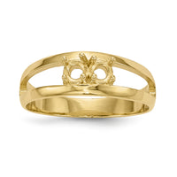14k Polished 2-Stone Mothers Ring Mounting-XMR7/2