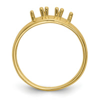 14k Polished 3-Stone Mothers Ring Mounting-XMR7/3