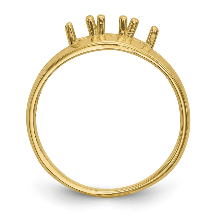 14k Polished 3-Stone Mothers Ring Mounting-XMR7/3