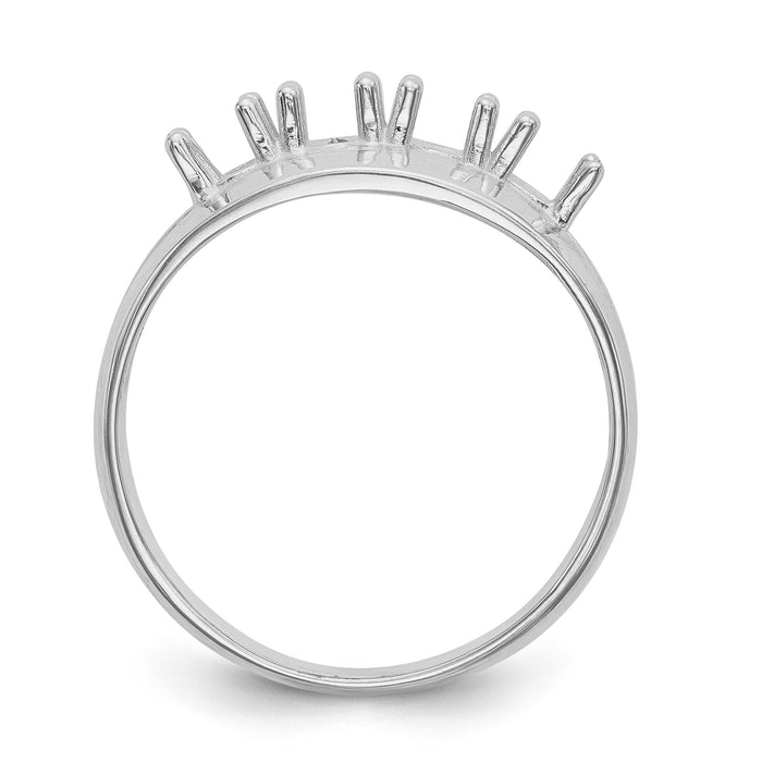 14k White Gold Polished 4-Stone Mothers Ring Mounting-XMR7/4W