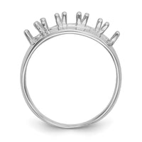 14k White Gold Polished 5-Stone Mothers Ring Mounting-XMR7/5W