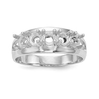 14k White Gold Polished 5-Stone Mothers Ring Mounting-XMR7/5W