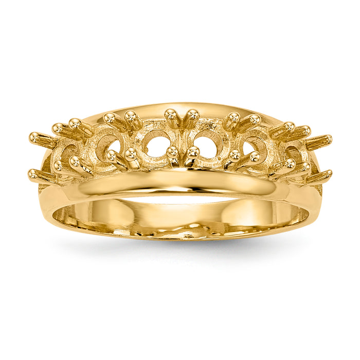 14k Polished 6-Stone Mothers Ring Mounting-XMR7/6-7
