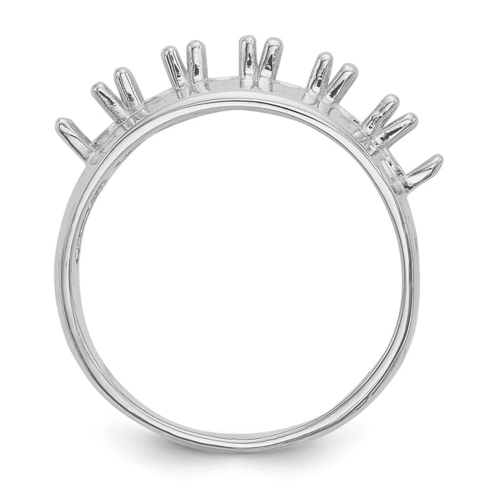 14k White Gold Polished 6-Stone Mothers Ring Mounting-XMR7/6W