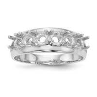 14k White Gold Polished 6-Stone Mothers Ring Mounting-XMR7/6W