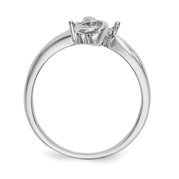14k White Gold Family Jewelry Ring Mounting-XMR70/2W