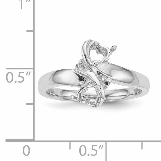 14k White Gold Family Jewelry Ring Mounting-XMR70/2W