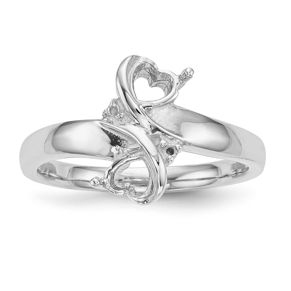 14k White Gold Family Jewelry Ring Mounting-XMR70/2W