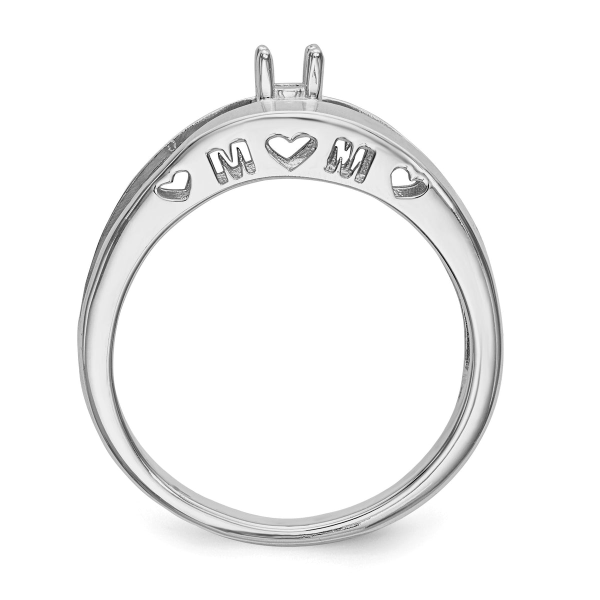 14k White Gold Family Jewelry Ring Mounting-XMR71/1W
