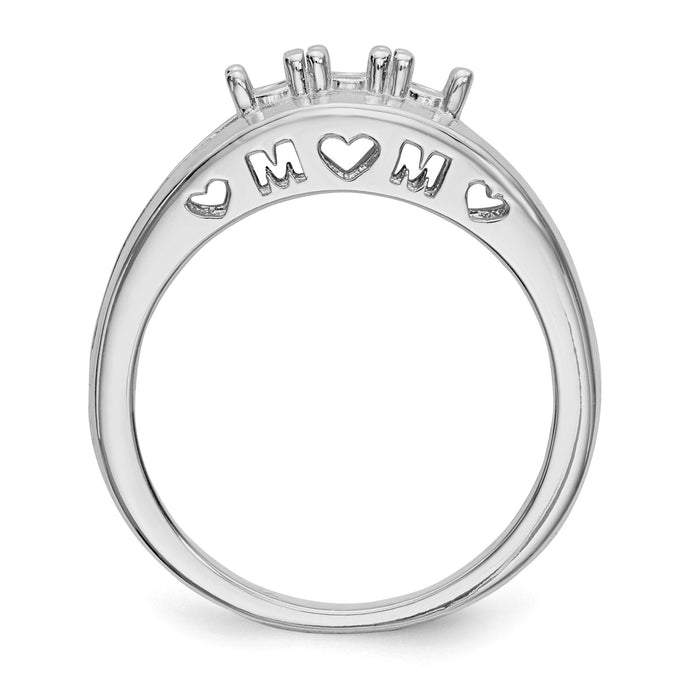 14k White Gold Family Jewelry Ring Mounting-XMR71/3W