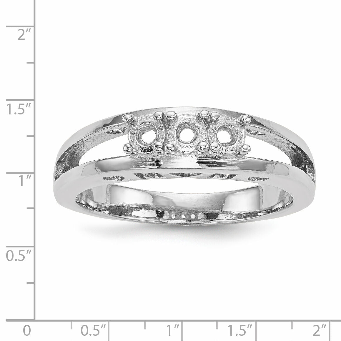 14k White Gold Family Jewelry Ring Mounting-XMR71/3W