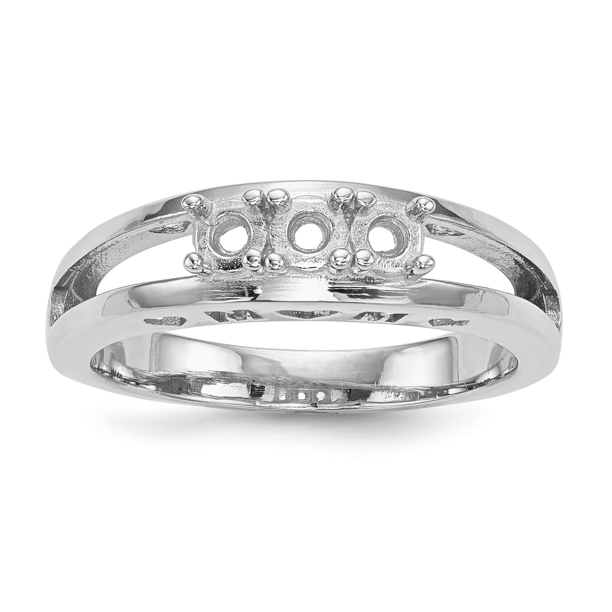 14k White Gold Family Jewelry Ring Mounting-XMR71/3W-7