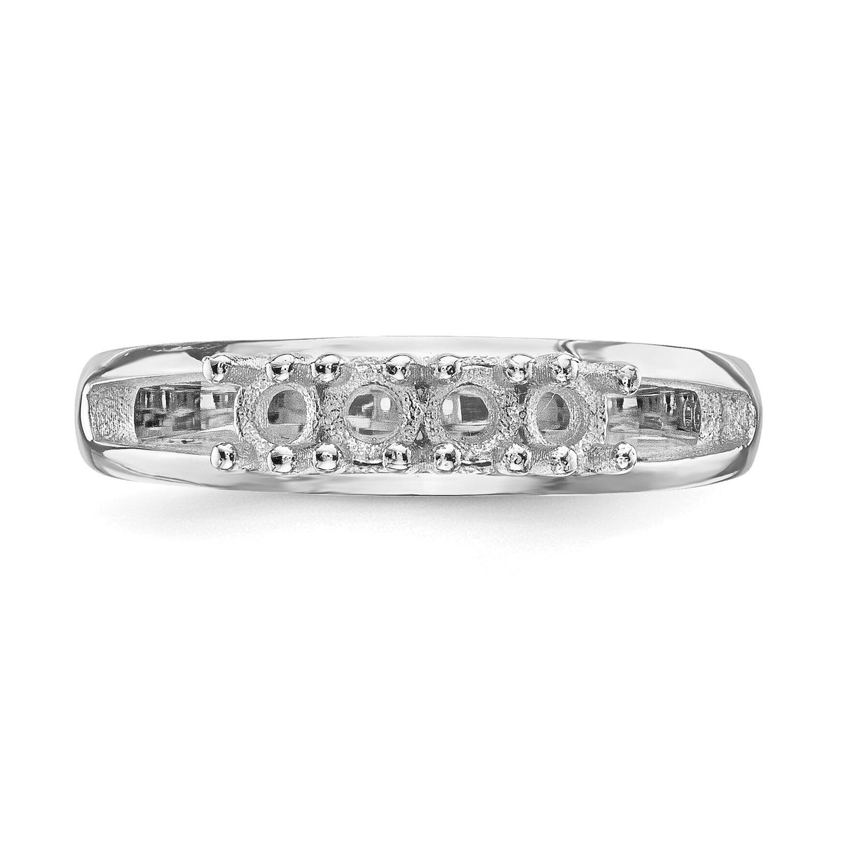14k White Gold Family Jewelry Ring Mounting-XMR71/4W