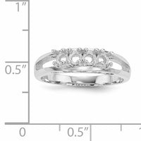 14k White Gold Family Jewelry Ring Mounting-XMR71/4W