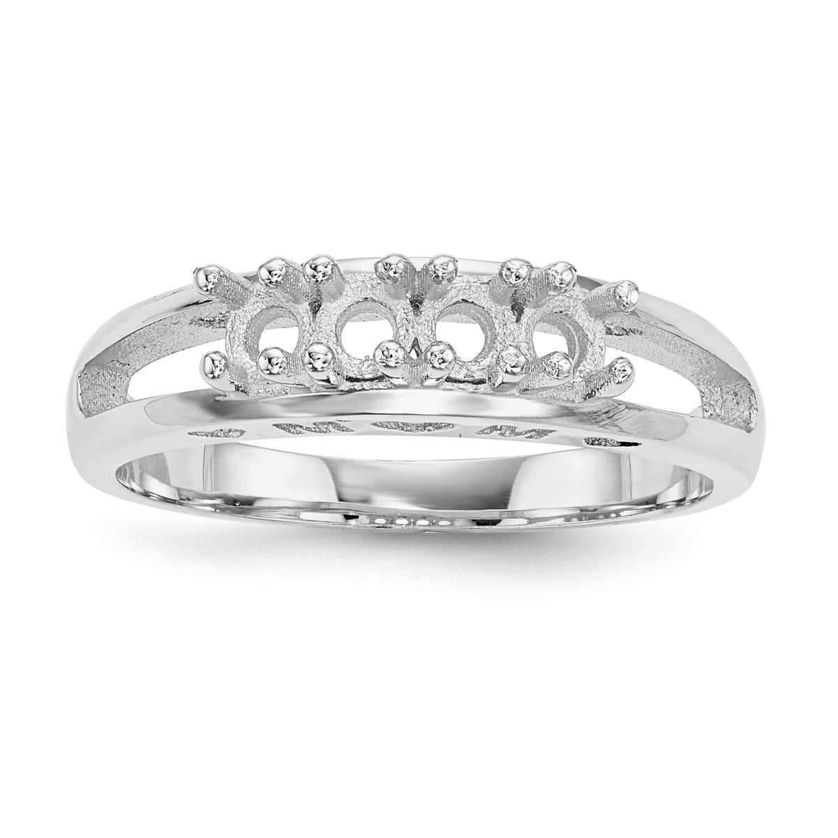 14k White Gold Family Jewelry Ring Mounting-XMR71/4W-7