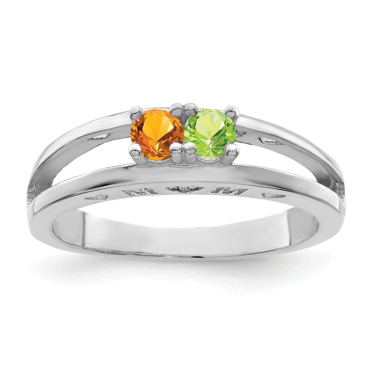 14k White Gold Family Jewelry Ring Mounting-XMR71/2W-7
