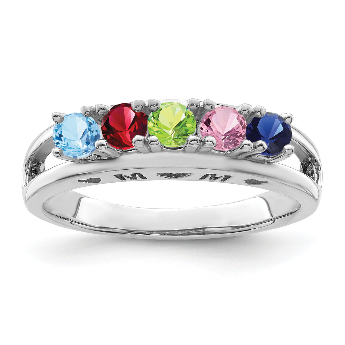 14k White Gold Family Jewelry Ring Mounting-XMR71/5W