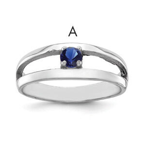 14k White Gold Polished 1-Stone Mothers Ring Mounting-XMR7/1W