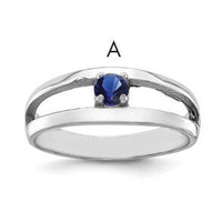 14k White Gold Polished 1-Stone Mothers Ring Mounting-XMR7/1W