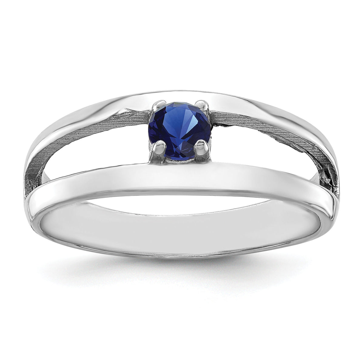 14k White Gold Polished 1-Stone Mothers Ring Mounting-XMR7/1W
