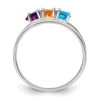 14k White Gold Polished 3-Stone Mothers Ring Mounting-XMR7/3W