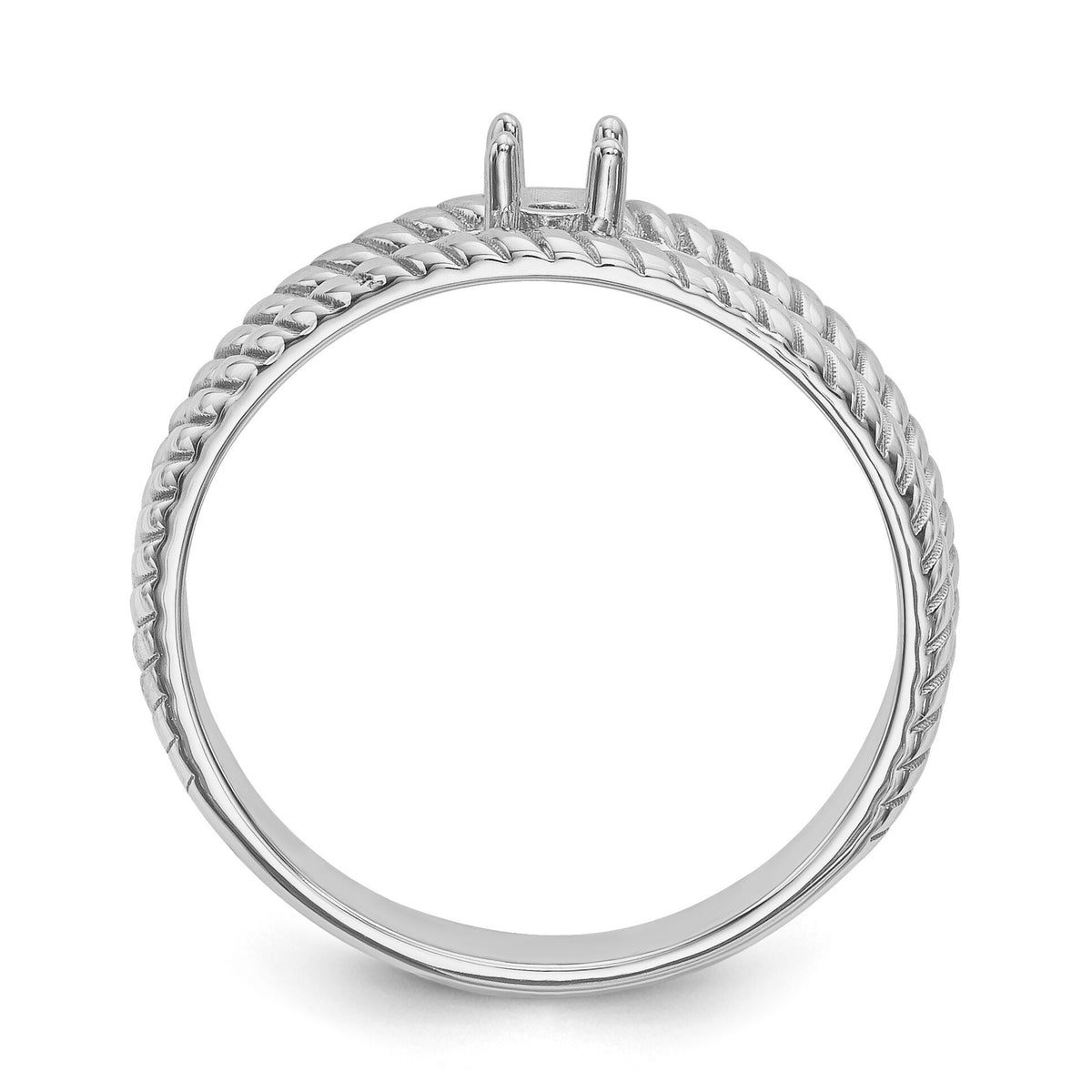 14k White Gold Polished 1-Stone Mothers Ring Mounting-XMR8/1W