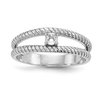 14k White Gold Polished 1-Stone Mothers Ring Mounting-XMR8/1W