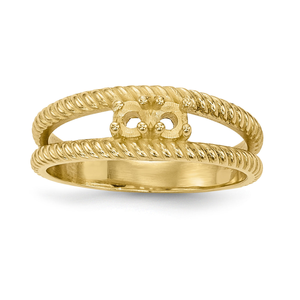 14k Polished 2-Stone Mothers Ring Mounting-XMR8/2