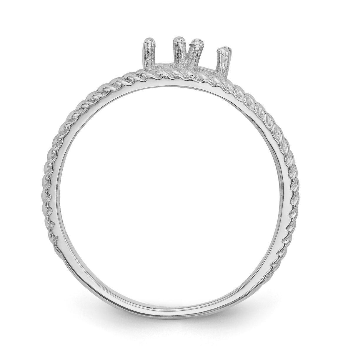 14k White Gold Polished 2-Stone Mothers Ring Mounting-XMR8/2W