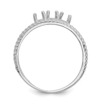 14k White Gold Polished 3-Stone Mothers Ring Mounting-XMR8/3W