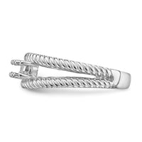 14k White Gold Polished 3-Stone Mothers Ring Mounting-XMR8/3W